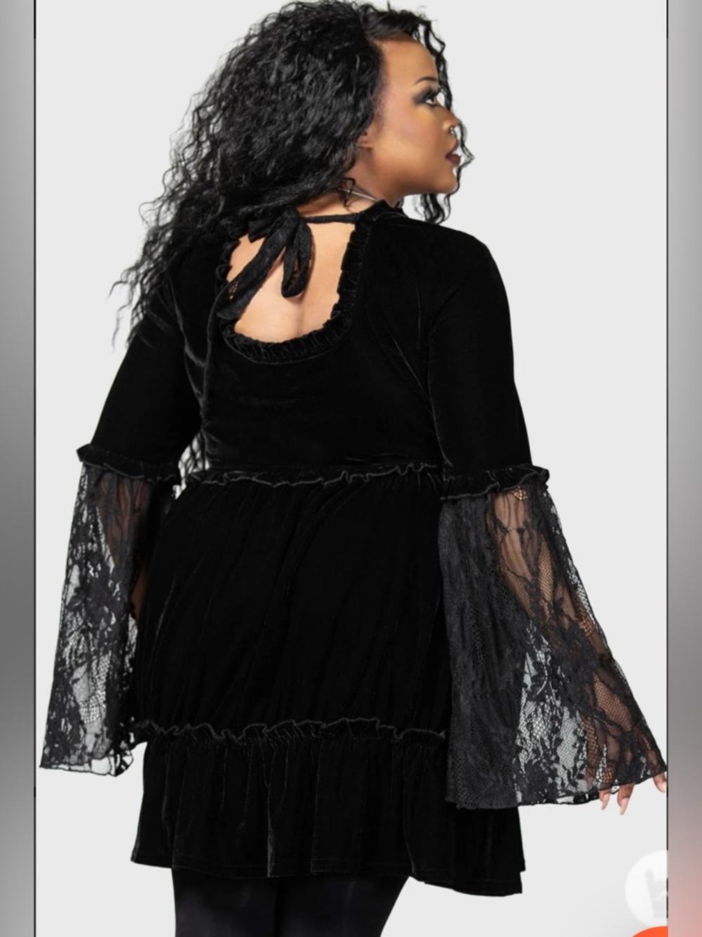 Kill Star black velvet Prudence Dress size 4XL - Picture 2 of 5